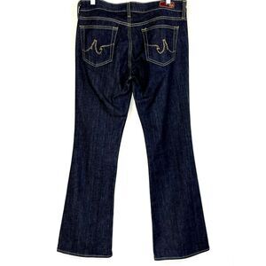 AG Adriano Goldschmied Size 30x34 Flare‎ Jeans Blue Dark Wash Gold Stitch